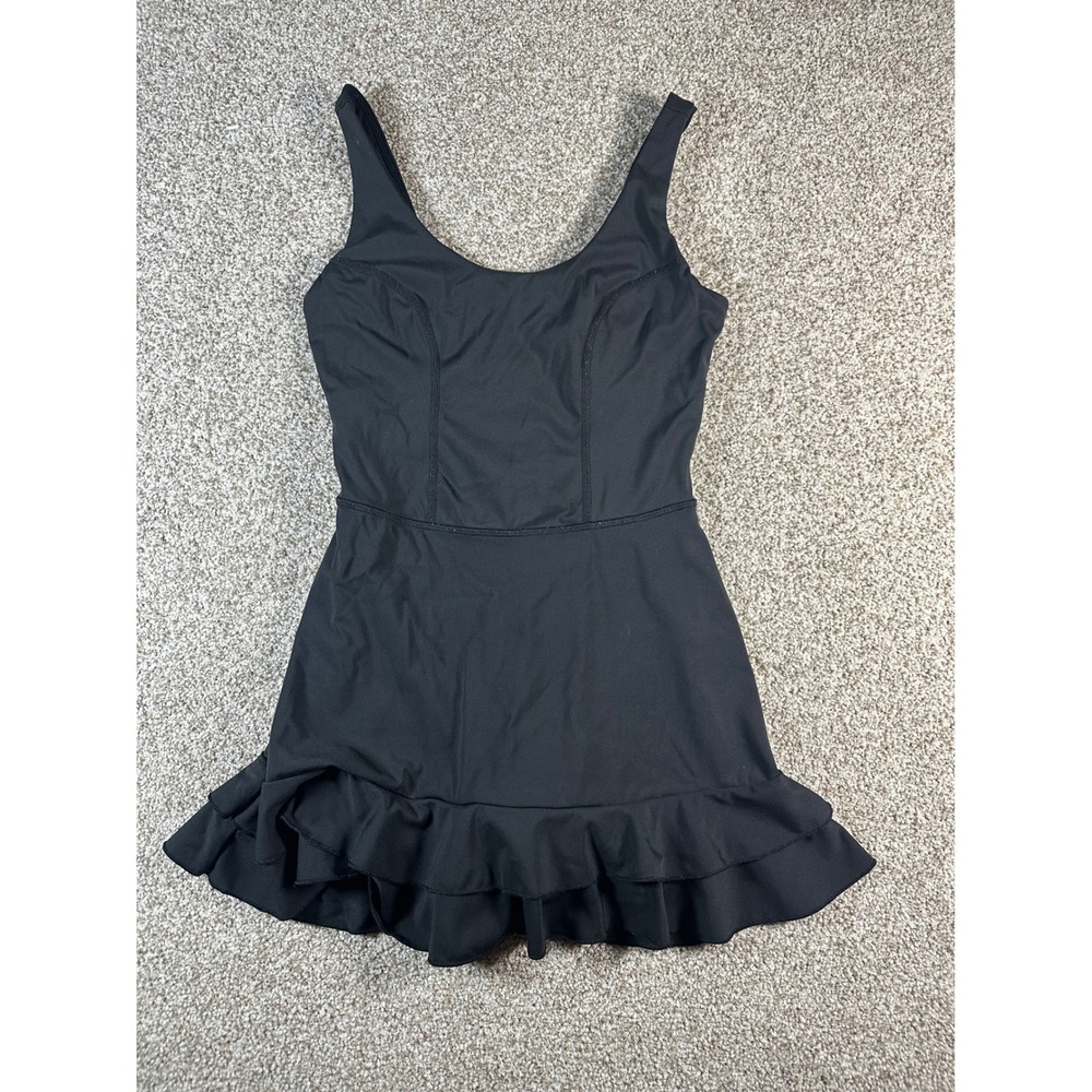 JoyLab Black Active Ruffle Hem Dress with Built-in Shorts XS